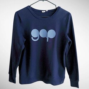 Gap Blue Crewneck Logo Pullover Sweatshirt Long Sleeves